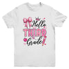 Hello Third Grade First Day Of School Coquette Teacher Girl Youth Shirt | siriusteestore