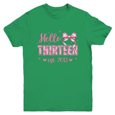 Hello Thirteen Est 2013 Coquette Bow 13th Birthday Girl 13 Years Youth Shirt | siriusteestore