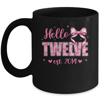 Hello Twelve Est 2014 Coquette Bow 12th Birthday Girl 12 Years Mug | siriusteestore