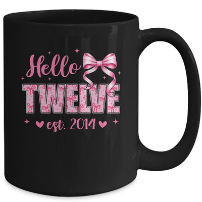 Hello Twelve Est 2014 Coquette Bow 12th Birthday Girl 12 Years Mug | siriusteestore