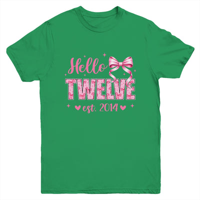 Hello Twelve Est 2014 Coquette Bow 12th Birthday Girl 12 Years Youth Shirt | siriusteestore