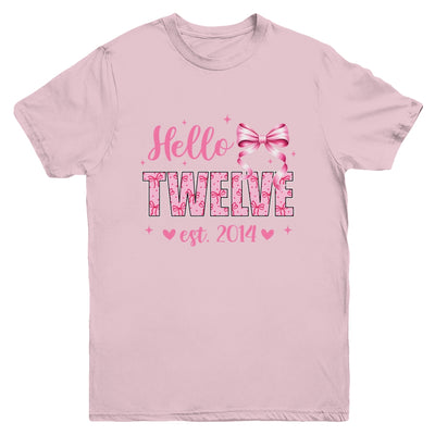 Hello Twelve Est 2014 Coquette Bow 12th Birthday Girl 12 Years Youth Shirt | siriusteestore