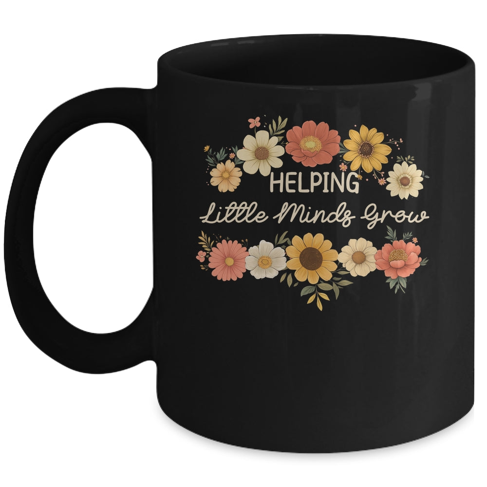 Helping Little Minds Grow Teacher Wildflower Back To School Mug | siriusteestore