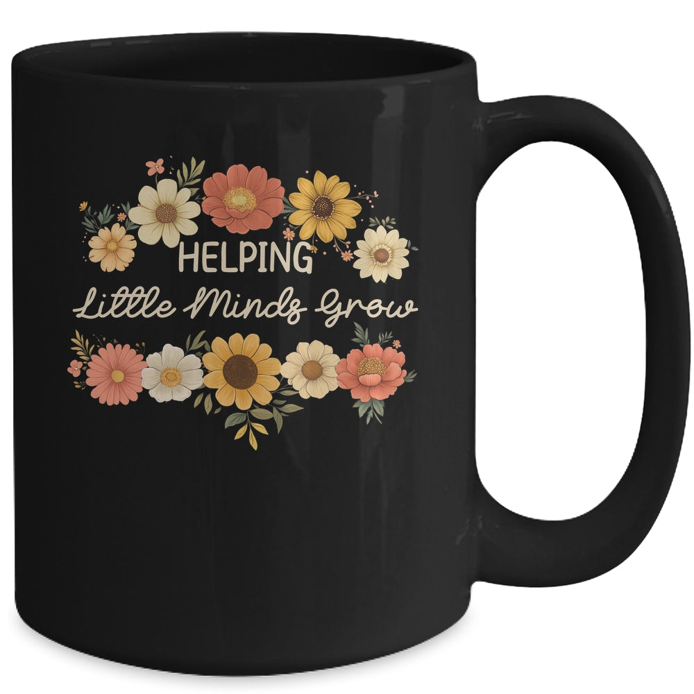 Helping Little Minds Grow Teacher Wildflower Back To School Mug | siriusteestore