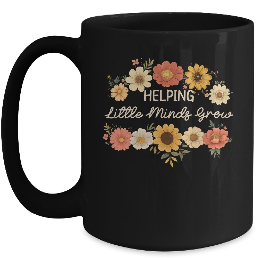 Helping Little Minds Grow Teacher Wildflower Back To School Mug | siriusteestore