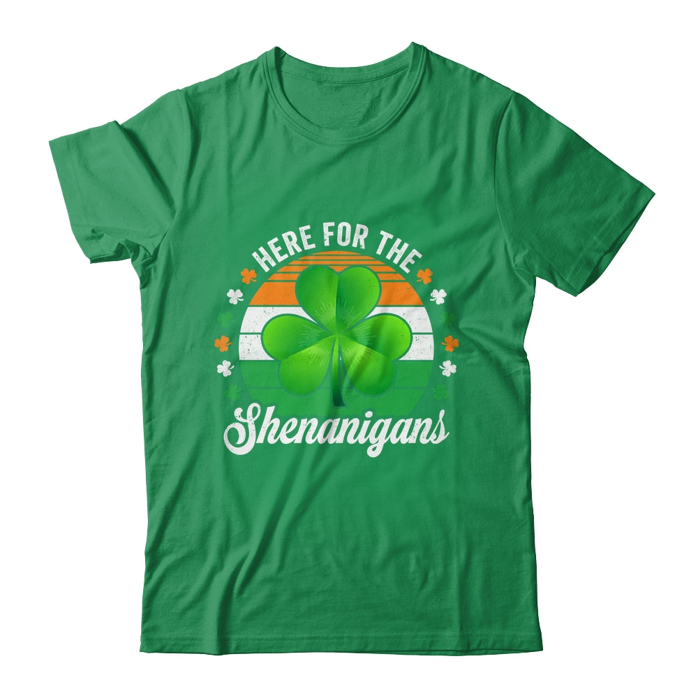 Here For The Shenanigans St Patricks Day Funny Men Women Shirt & Hoodie | siriusteestore