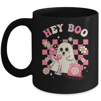 Hey Boo Groovy Cute Ghost Funny Halloween Womens Kids Mug | siriusteestore