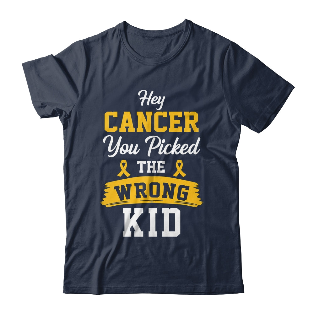 Hey Cancer You Picked The Wrong Kid Childhood Cancer Ribbon Shirt & Hoodie | siriusteestore