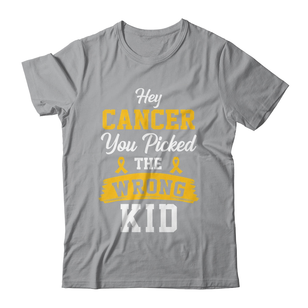 Hey Cancer You Picked The Wrong Kid Childhood Cancer Ribbon Shirt & Hoodie | siriusteestore