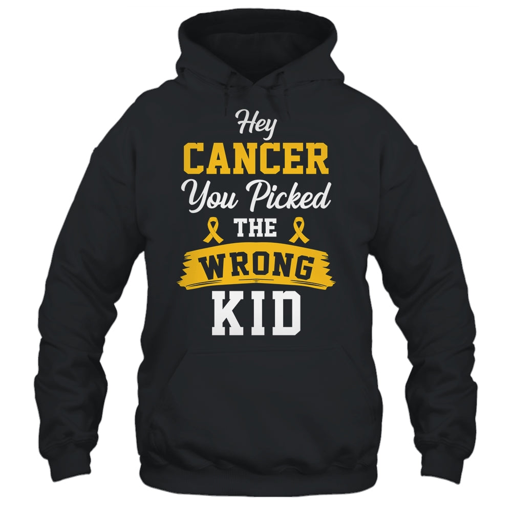Hey Cancer You Picked The Wrong Kid Childhood Cancer Ribbon Shirt & Hoodie | siriusteestore