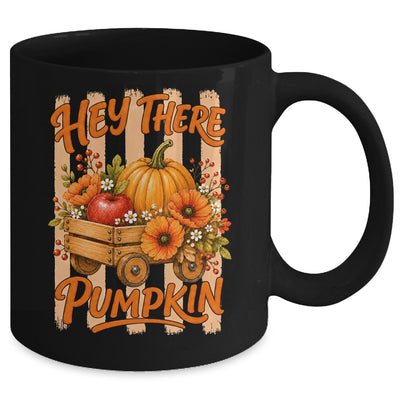 Hey There Pumpkin Striped Fall Autumn Retro Thanksgiving Mug | siriusteestore