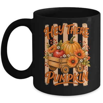 Hey There Pumpkin Striped Fall Autumn Retro Thanksgiving Mug | siriusteestore