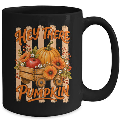 Hey There Pumpkin Striped Fall Autumn Retro Thanksgiving Mug | siriusteestore