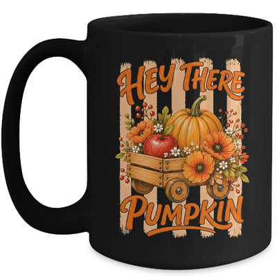 Hey There Pumpkin Striped Fall Autumn Retro Thanksgiving Mug | siriusteestore