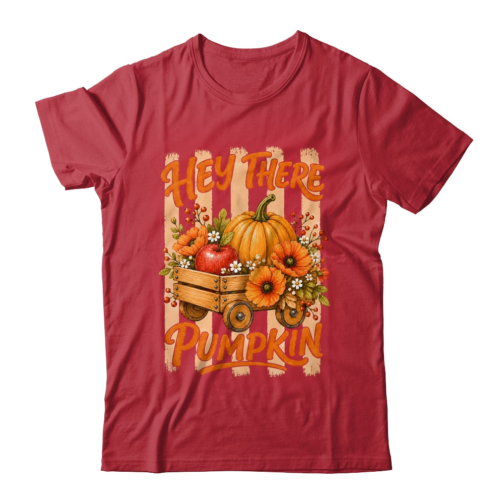 Hey There Pumpkin Striped Fall Autumn Retro Thanksgiving Shirt & Hoodie | siriusteestore