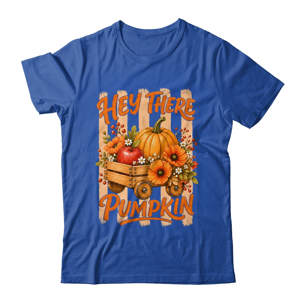 Hey There Pumpkin Striped Fall Autumn Retro Thanksgiving Shirt & Hoodie | siriusteestore