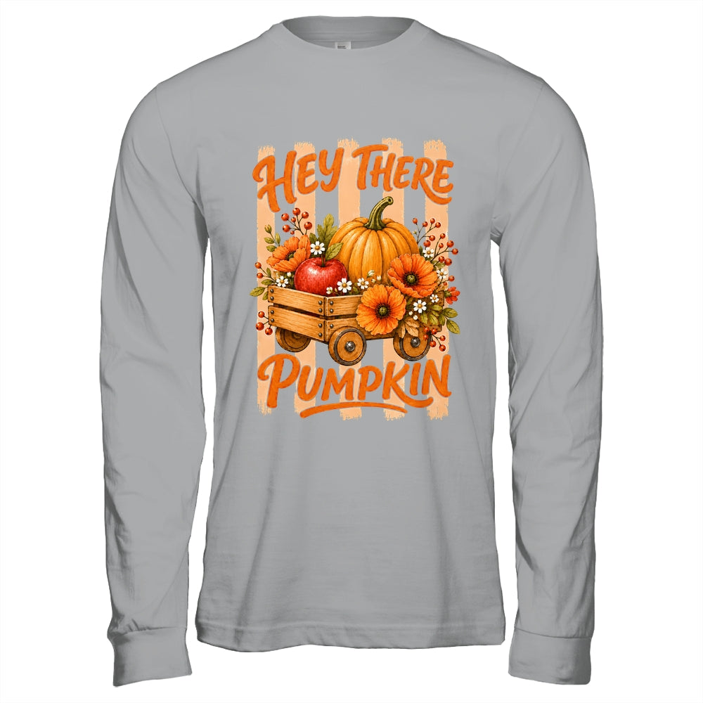 Hey There Pumpkin Striped Fall Autumn Retro Thanksgiving Shirt & Hoodie | siriusteestore