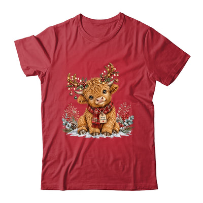 Highland Cow Christmas Watercolor Holiday Cute Women Girl Shirt & Sweatshirt | siriusteestore