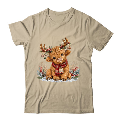 Highland Cow Christmas Watercolor Holiday Cute Women Girl Shirt & Sweatshirt | siriusteestore