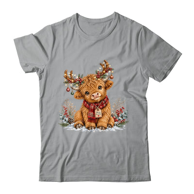 Highland Cow Christmas Watercolor Holiday Cute Women Girl Shirt & Sweatshirt | siriusteestore