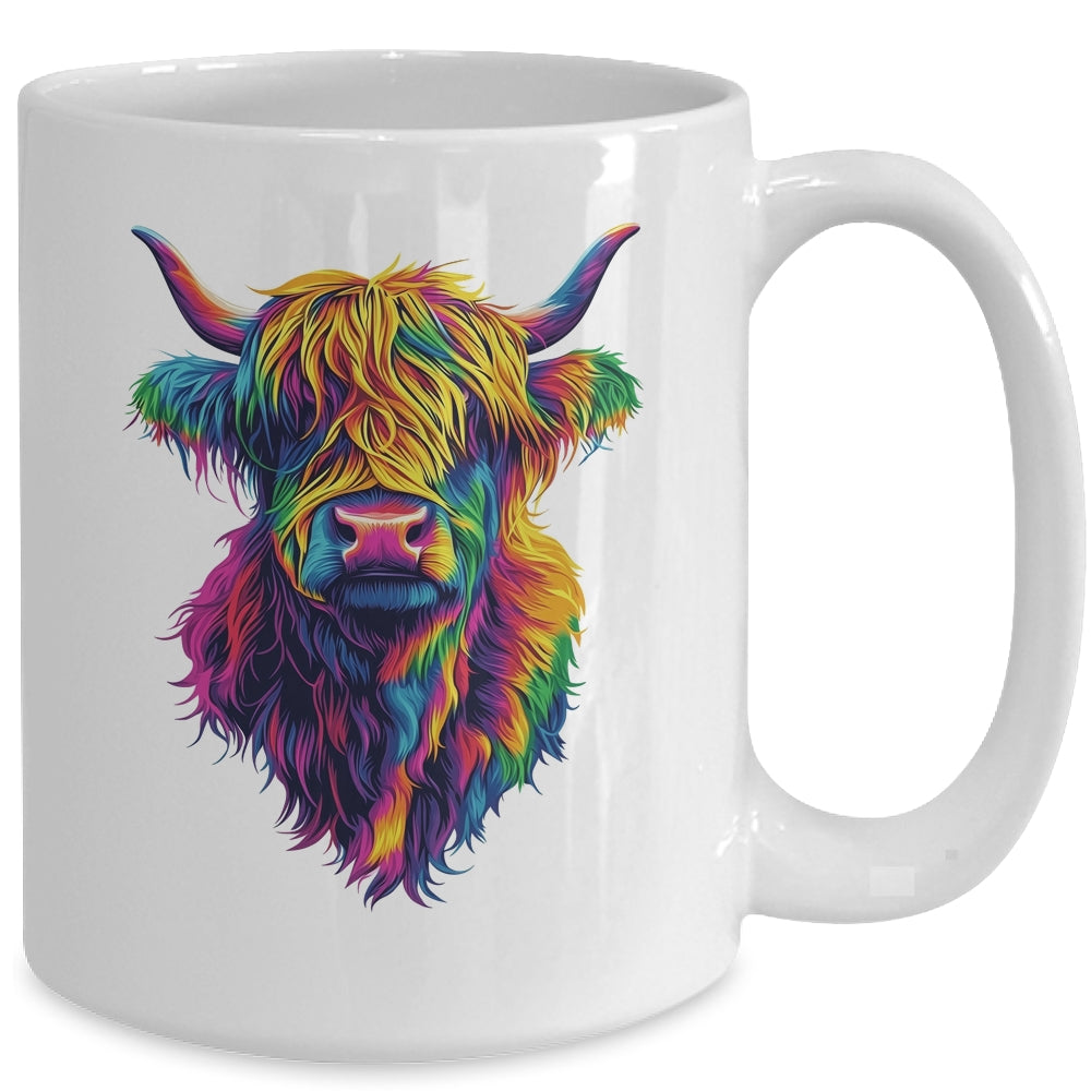 Highland Cow Colorful Lover Design For Girls Women Mom Woman Mug | siriusteestore