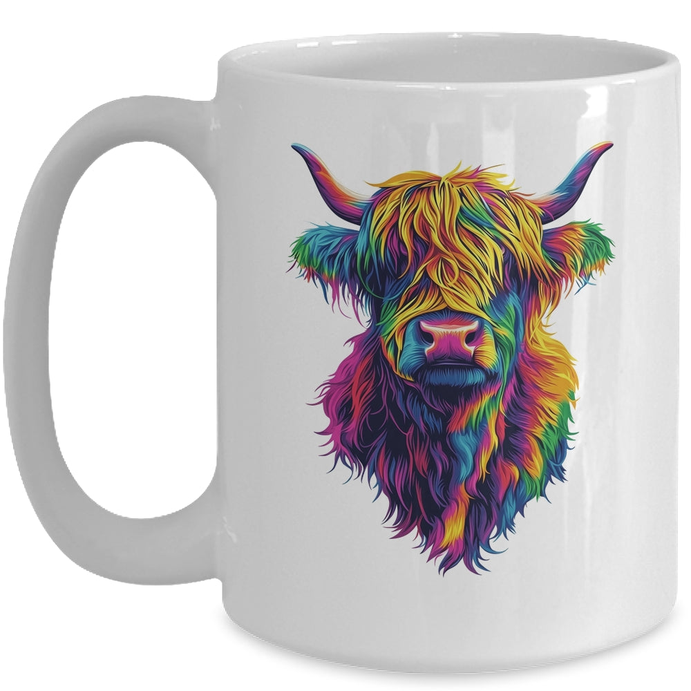 Highland Cow Colorful Lover Design For Girls Women Mom Woman Mug | siriusteestore