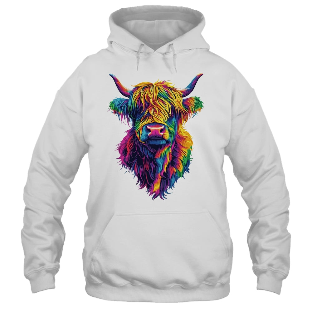 Highland Cow Colorful Lover Design For Girls Women Mom Woman Shirt & Tank Top | siriusteestore