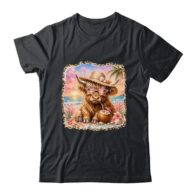 Highland Cow Cute Cow Summer Beach Leopard Women Girl Shirt & Tank Top | siriusteestore