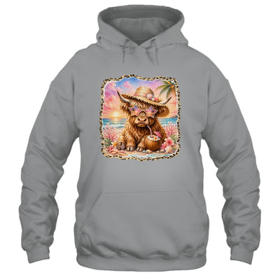 Highland Cow Cute Cow Summer Beach Leopard Women Girl Shirt & Tank Top | siriusteestore