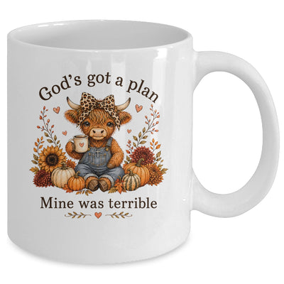 Highland Cow Funny Christian Trust God'S A Plan Faith Bible Mug | siriusteestore