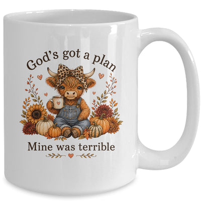 Highland Cow Funny Christian Trust God'S A Plan Faith Bible Mug | siriusteestore
