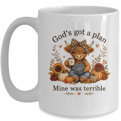 Highland Cow Funny Christian Trust God'S A Plan Faith Bible Mug | siriusteestore