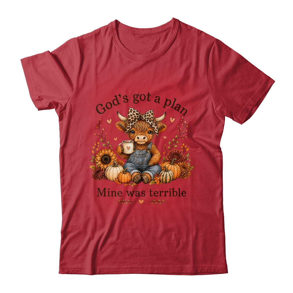 Highland Cow Funny Christian Trust God'S A Plan Faith Bible Shirt & Sweatshirt | siriusteestore