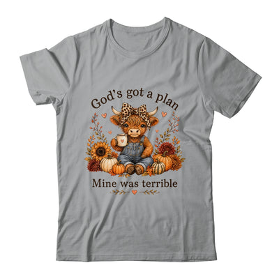 Highland Cow Funny Christian Trust God'S A Plan Faith Bible Shirt & Sweatshirt | siriusteestore