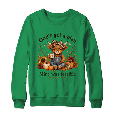 Highland Cow Funny Christian Trust God'S A Plan Faith Bible Shirt & Sweatshirt | siriusteestore