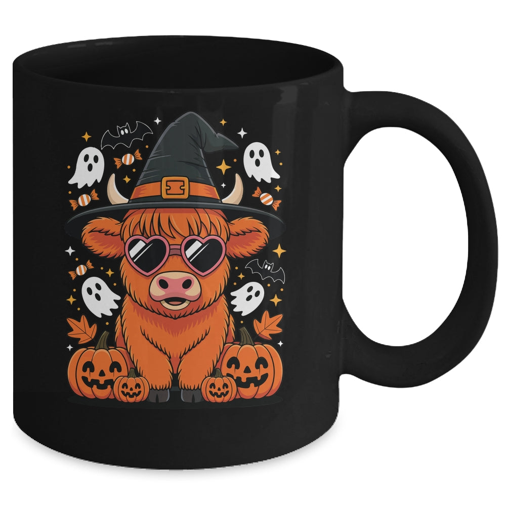 Highland Cow Halloween Pumpkin Funny Spooky Autumn Mug | siriusteestore