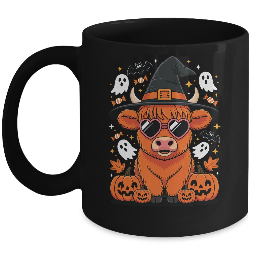 Highland Cow Halloween Pumpkin Funny Spooky Autumn Mug | siriusteestore