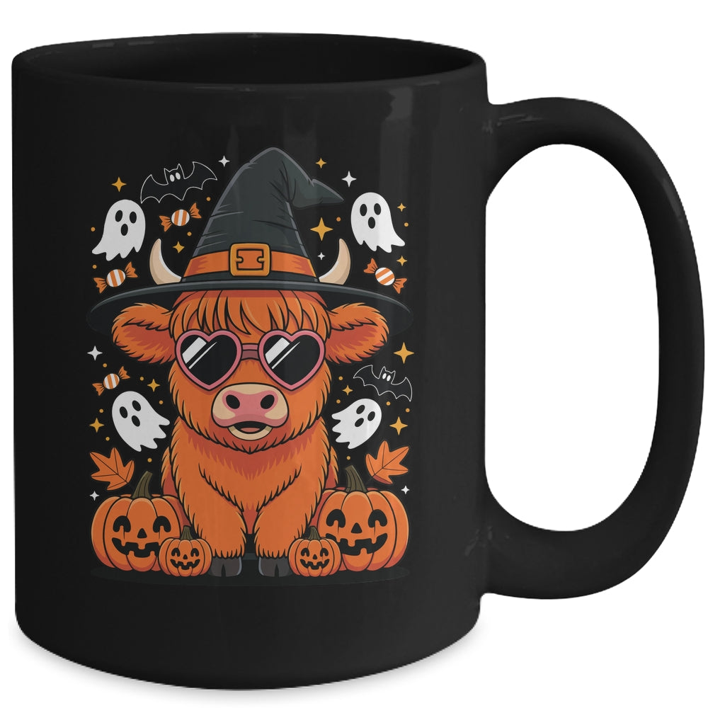 Highland Cow Halloween Pumpkin Funny Spooky Autumn Mug | siriusteestore