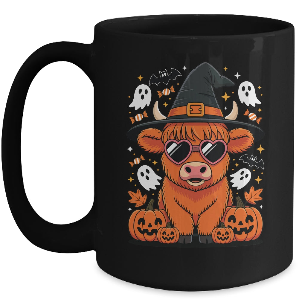 Highland Cow Halloween Pumpkin Funny Spooky Autumn Mug | siriusteestore