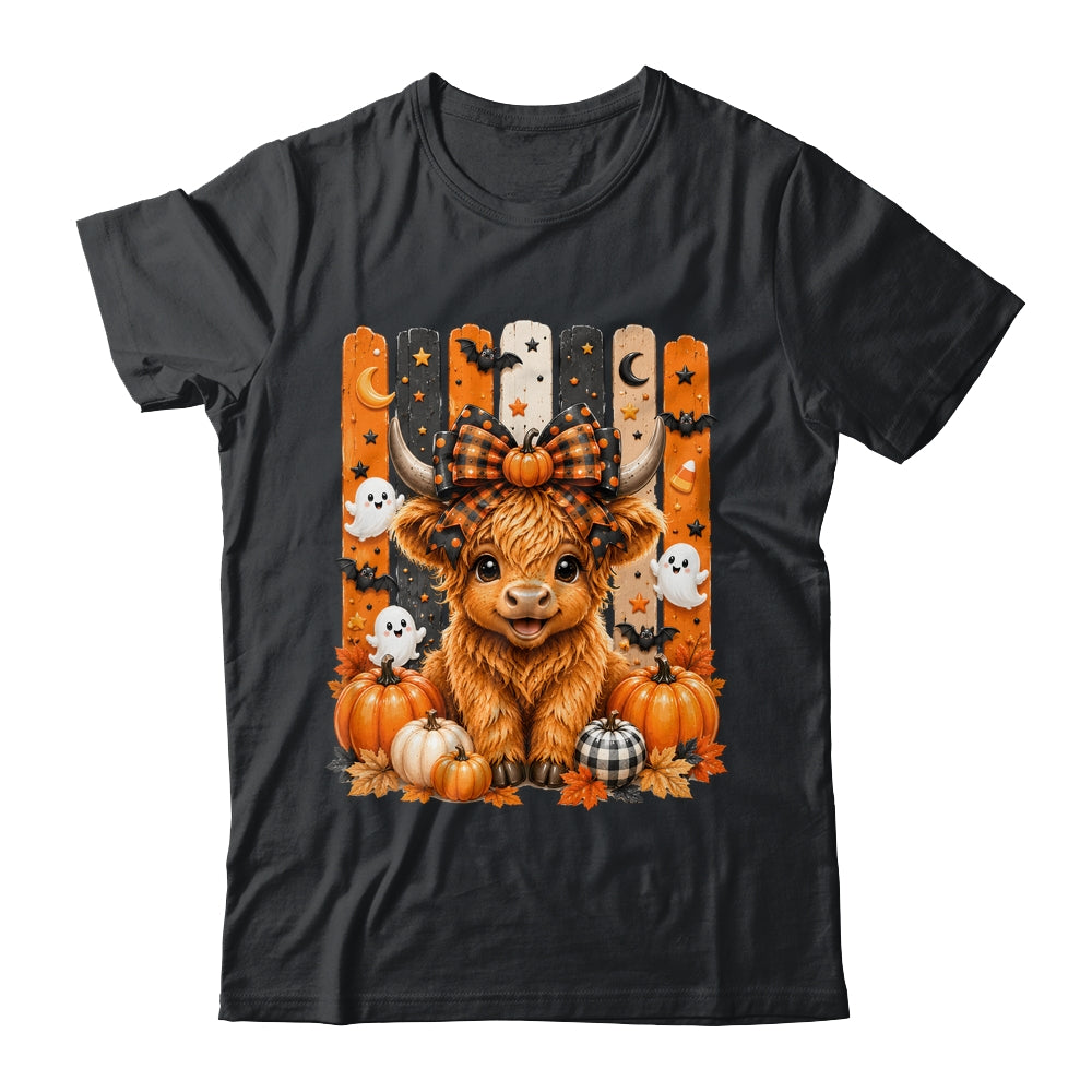 Highland Cow Halloween Spooky Fall Cow Pumpkins Bows Ghosts Shirt & Hoodie | siriusteestore