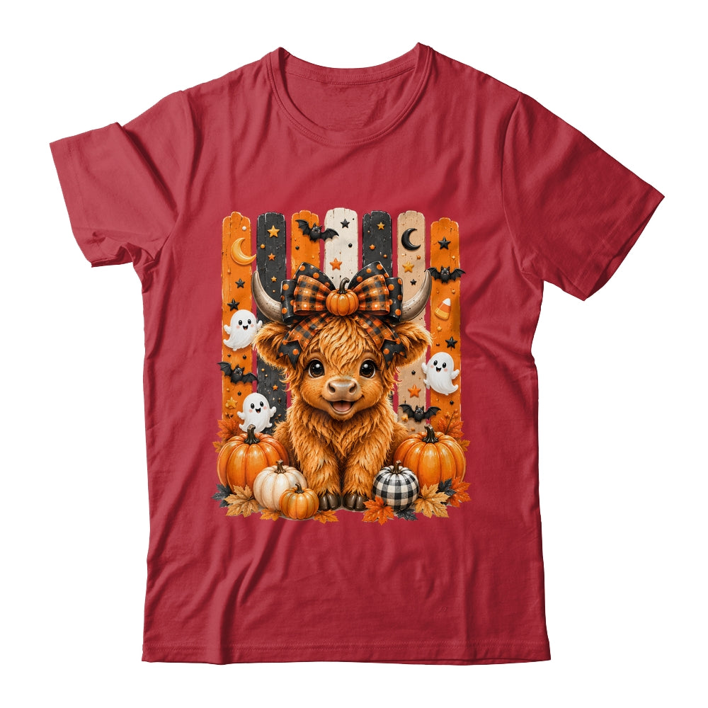 Highland Cow Halloween Spooky Fall Cow Pumpkins Bows Ghosts Shirt & Hoodie | siriusteestore