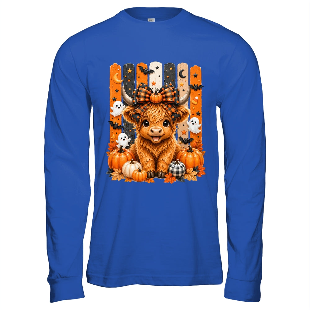 Highland Cow Halloween Spooky Fall Cow Pumpkins Bows Ghosts Shirt & Hoodie | siriusteestore