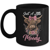 Highland Cow Just A Little Moody Flower Funny Farm Farmer Mug | siriusteestore