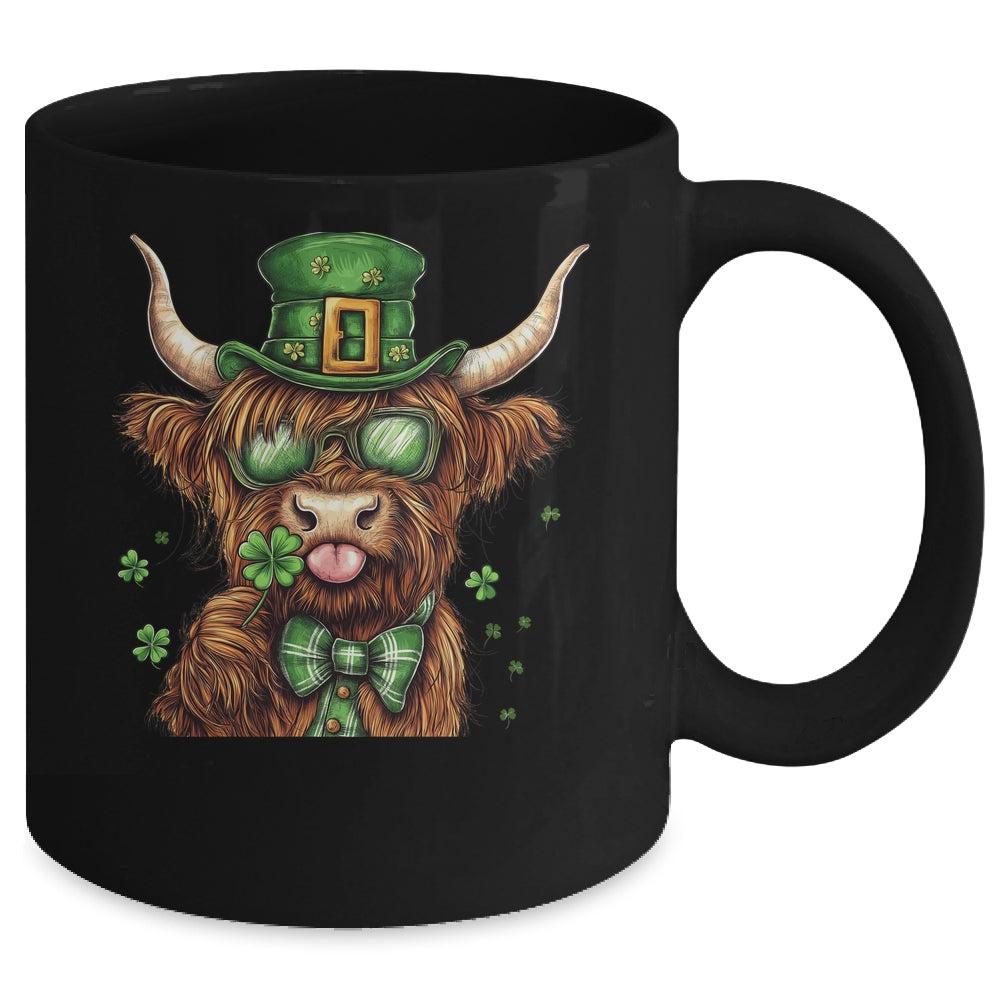 Highland Cow St. Patrick's Day Retro Coquette St Patty's Day Mug | siriusteestore