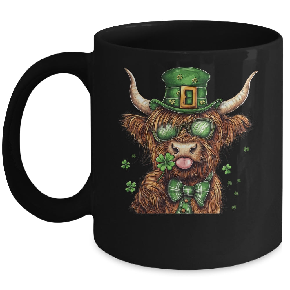 Highland Cow St. Patrick's Day Retro Coquette St Patty's Day Mug | siriusteestore