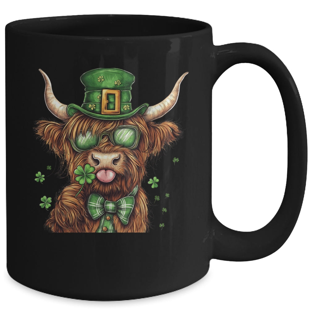 Highland Cow St. Patrick's Day Retro Coquette St Patty's Day Mug | siriusteestore