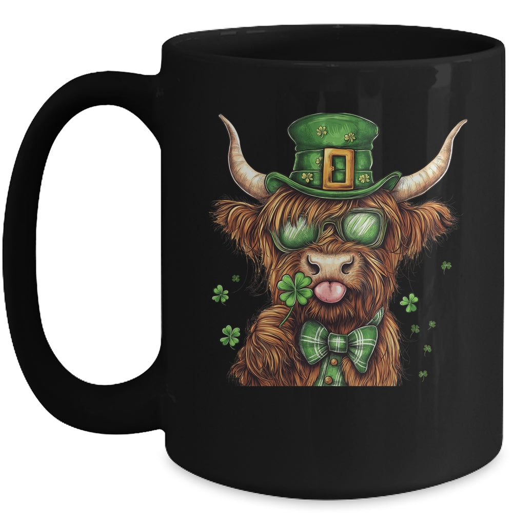 Highland Cow St. Patrick's Day Retro Coquette St Patty's Day Mug | siriusteestore