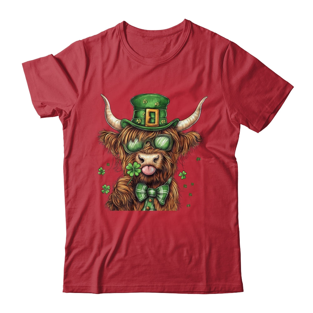 Highland Cow St. Patrick's Day Retro Coquette St Patty's Day Shirt & Sweatshirt | siriusteestore