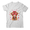 Highland Cow Valentine Coquette Valentine's Day Retro Heart Shirt & Sweatshirt | siriusteestore