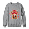 Highland Cow Valentine Coquette Valentine's Day Retro Heart Shirt & Sweatshirt | siriusteestore